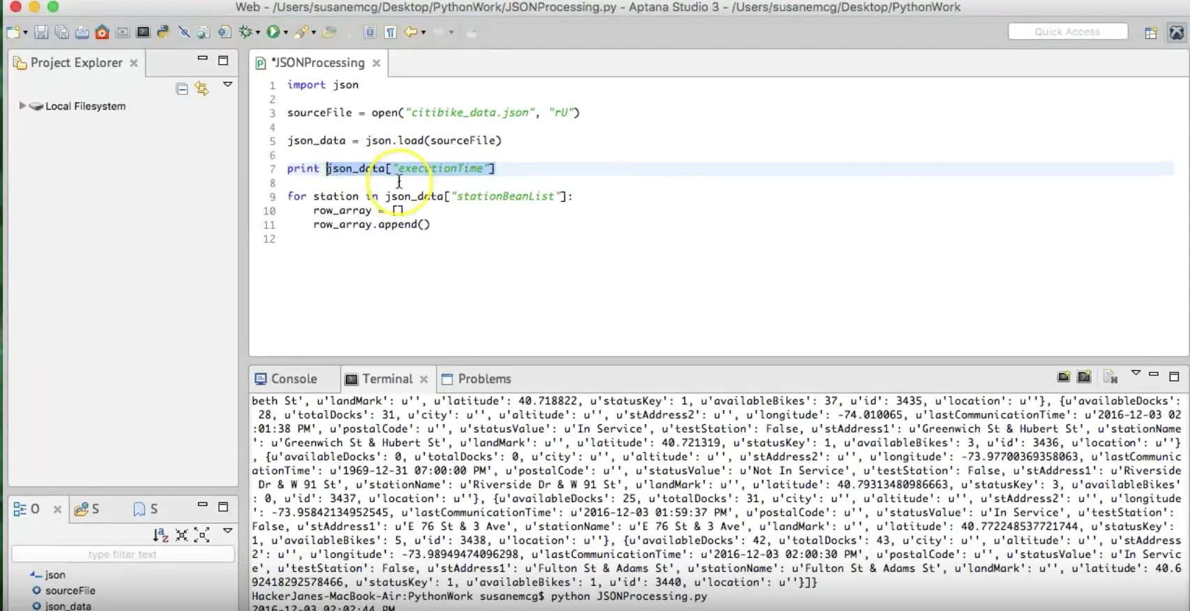 parsing json python
