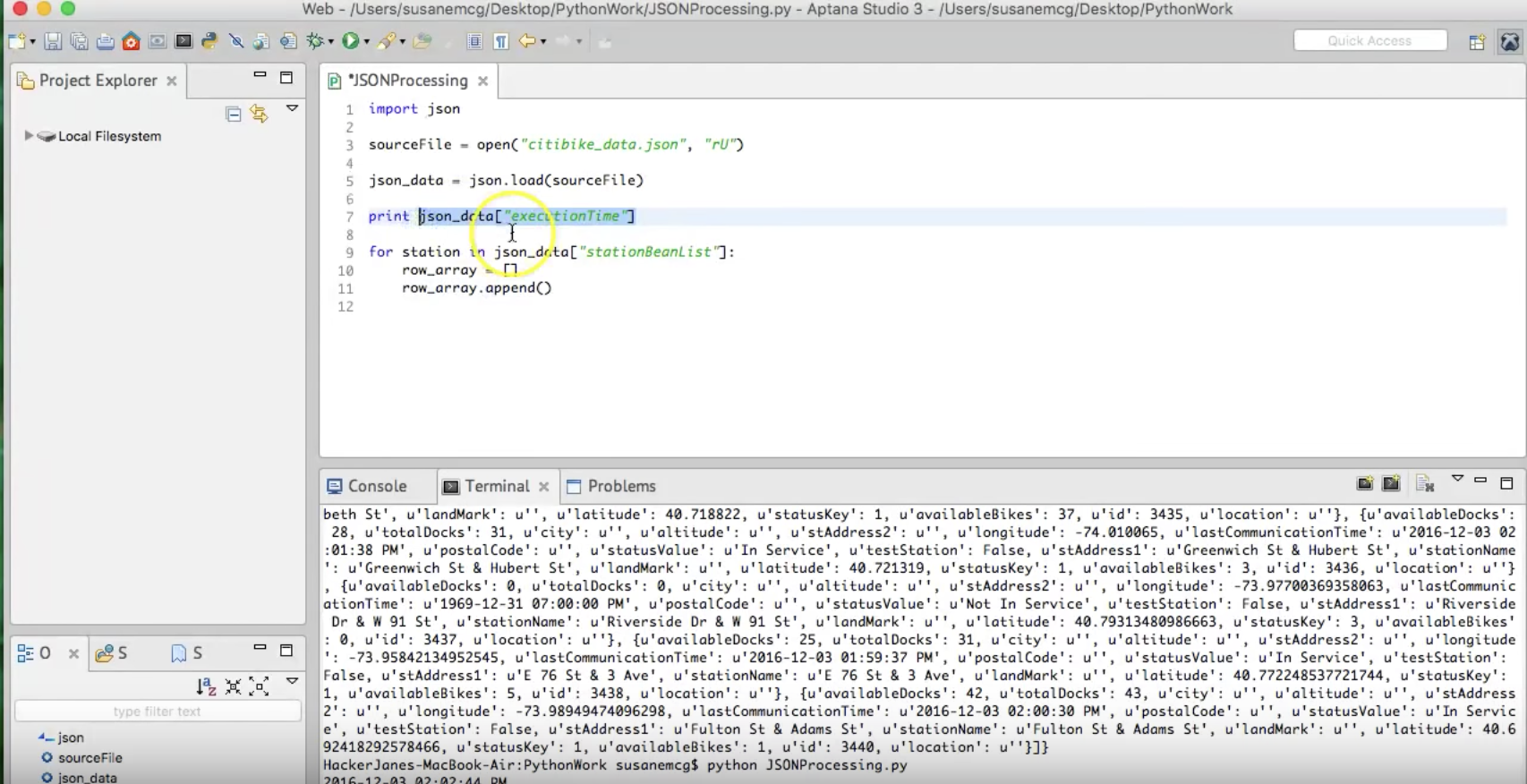 parsing json python