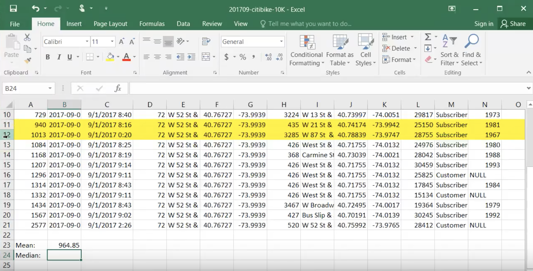calculating median