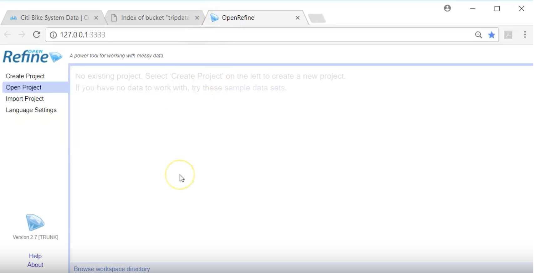 Screenshot of OpenRefine
